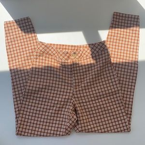 Pacsun Orange and white plaid pants